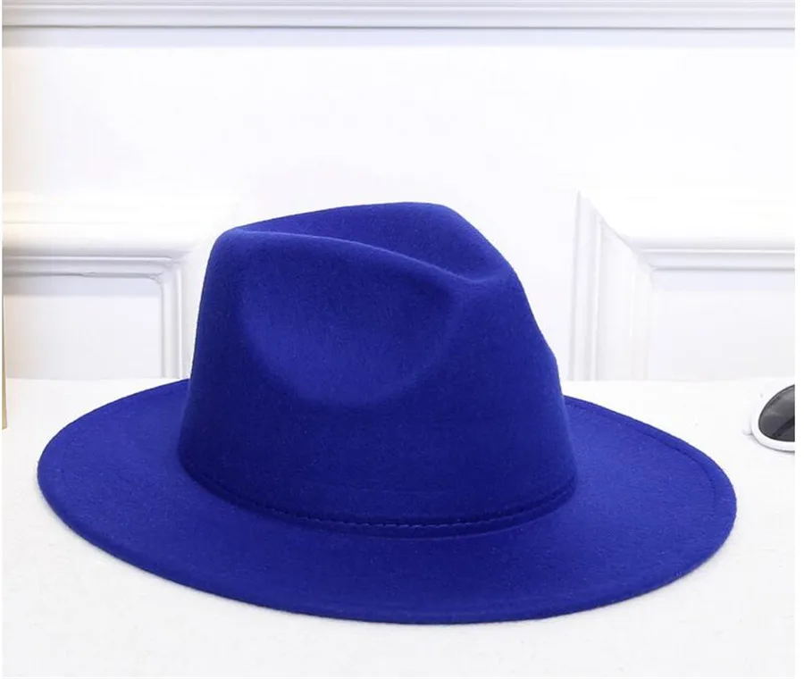 Шерстяная шляпа с широкими полями Fedora из чистого войлока купольным ведром для