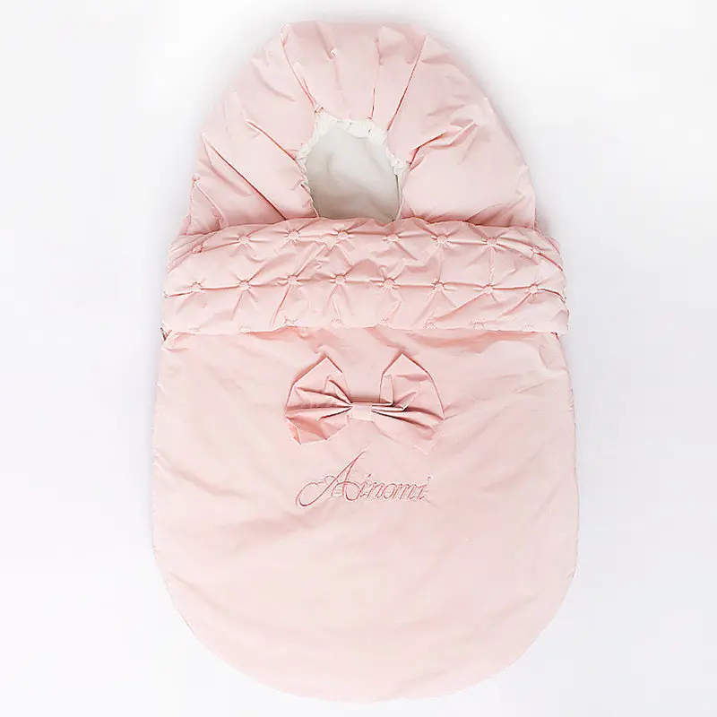 Baby Sleeping Bag Envelope Blanket Baby Cocoon Winter Sleepsacks Bow Swaddle Sack Envelope For Newborns Baby Carriage Sack - Цвет: Розовый
