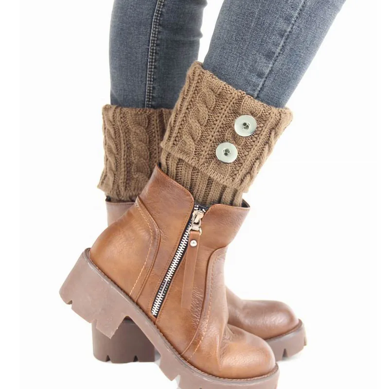 Практичный дизайн женские зимние теплые мягкие хлопковые вязаные гетры с