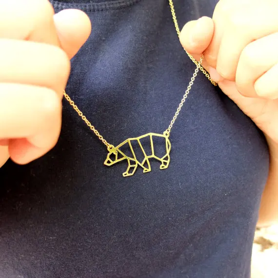 Модная подвеска золотого и серебряного цвета с полярным медведем женское