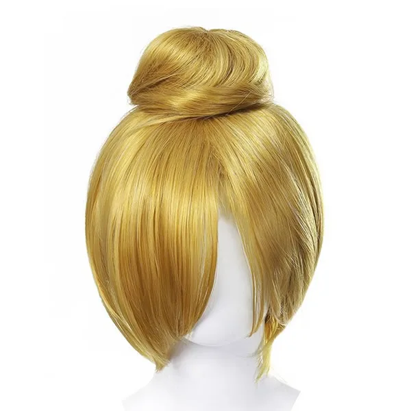 Tinkle bell Wig Красный парик Русалочки для девочек; Детские вечерние волосы принцессы Эльзы, Анны, Авроры, Рапунцель, косы, жасмин, Моана, божья коровка, единорог - Цвет: Tinkle bell Wig