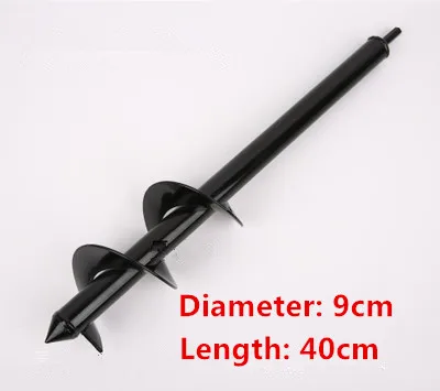 9cm X 40cm 9 см* 40 см садовый Бур спиральное сверло цветок плантатор шестигранный вал сверло для двора Садоводство высадка дырокопатель инструмент земляное сверло - Цвет: 9cm X 40cm