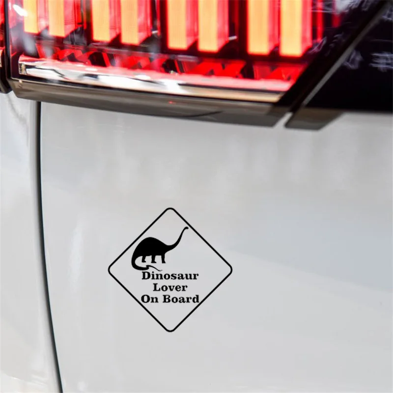 YJZT 12CM*12CM Safety Sign Car Vinyl Decal Sticker Dinosaur Lover On Board Black/Silver C10-00589 | Автомобили и мотоциклы
