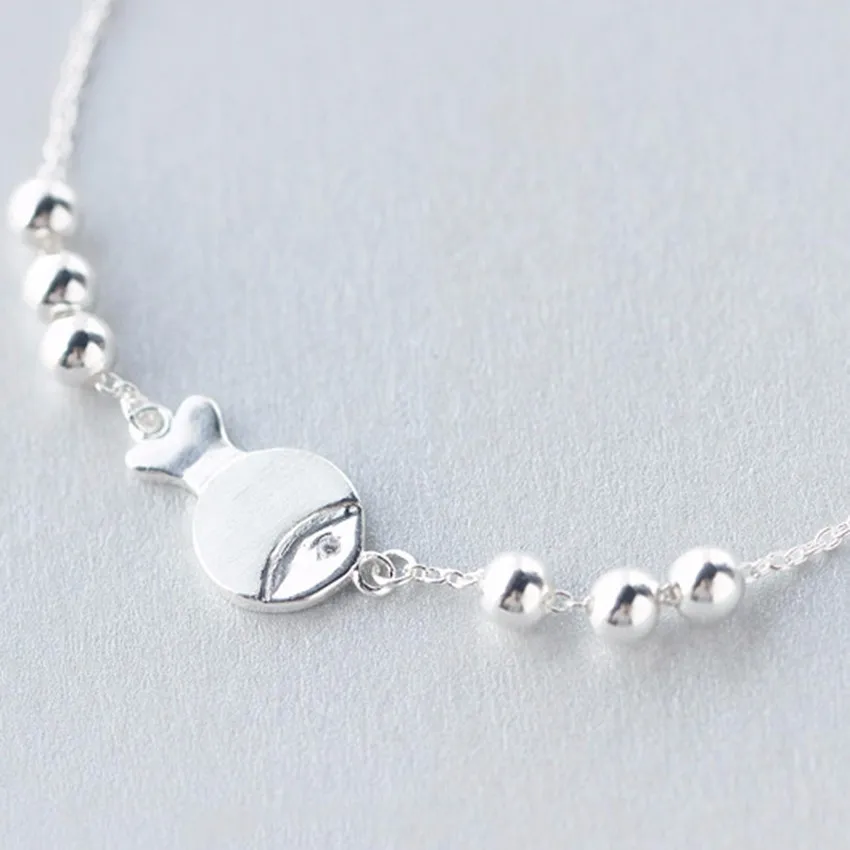 Kinitial Charm Fish Bead Bracelets For Women Fashion Wrist Cuff Bracelet &amp Bangle Girls Gift Silver Animal Jewelry | Украшения и