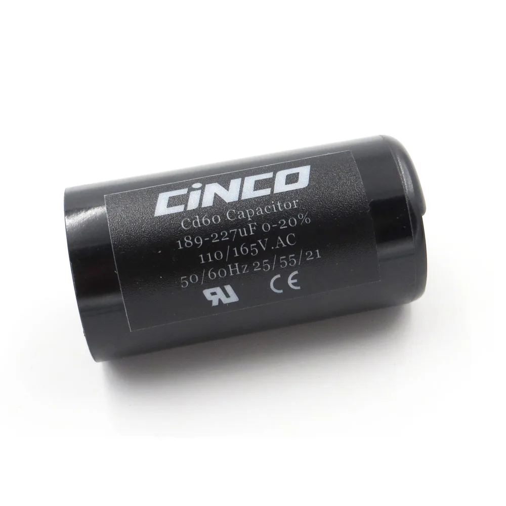 CD60 моторный запускаемый конденсатор 189 227 мкФ 110V 125V 165V mfd uf mf компрессор вентиляции