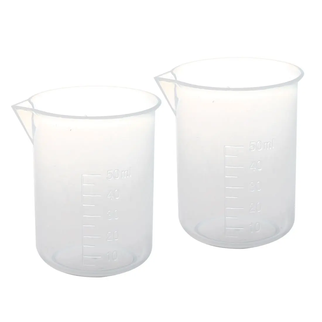 

PPYY NEW -Plastic Capacity Measuring Cup Beaker Laboratory Set 50ml 10 Pcs Clear