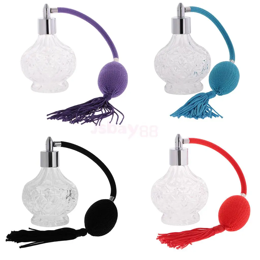 Винтажный прозрачный стеклянный пустой флакон с ароматом длинный распылитель