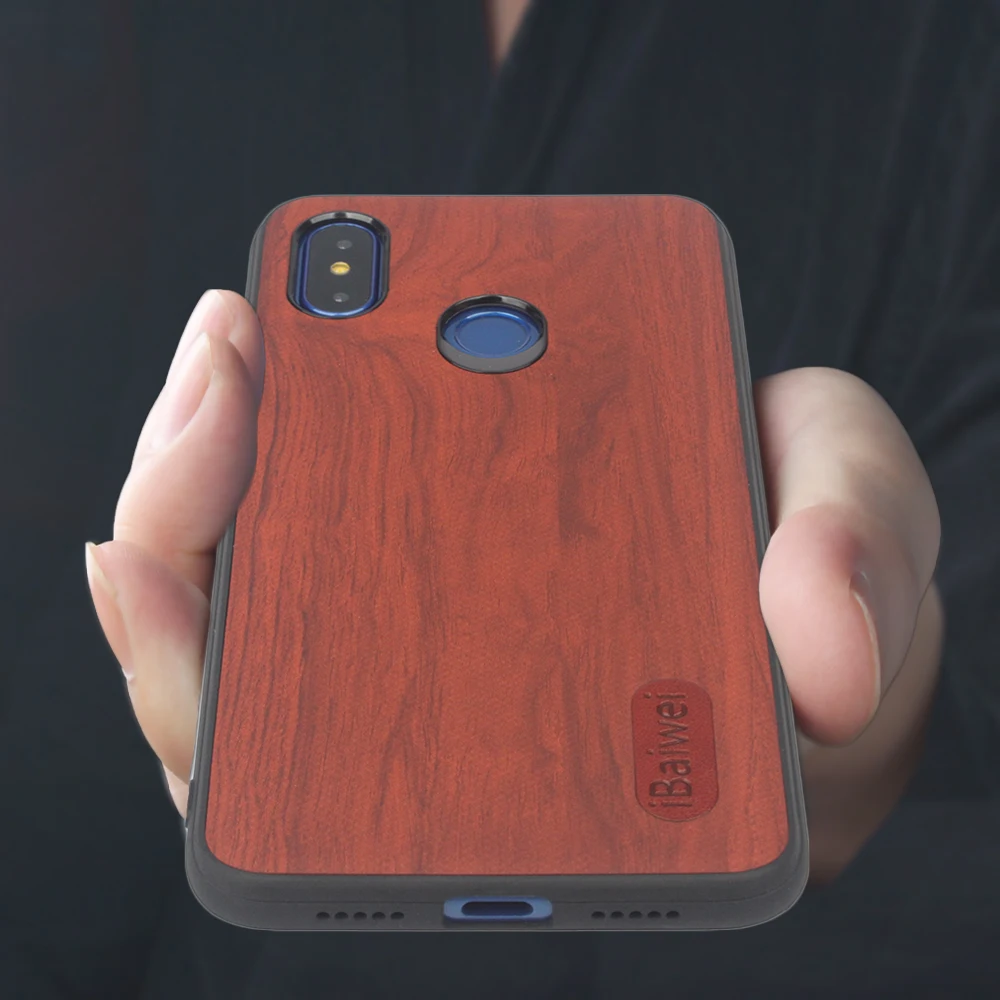 Новый ретро отделка под дерево чехол для телефона Xiaomi Mi 8 Роскошный из мягкого ТПУ