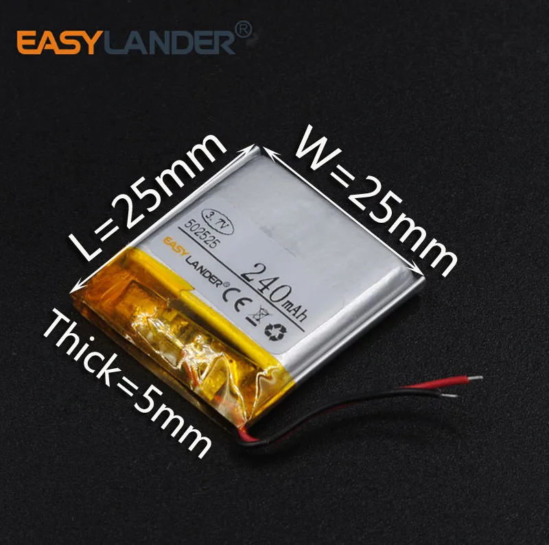 502525 3 7 V 8 240mAh перезаряжаемый литий полимерный ионный аккумулятор для bluetooth