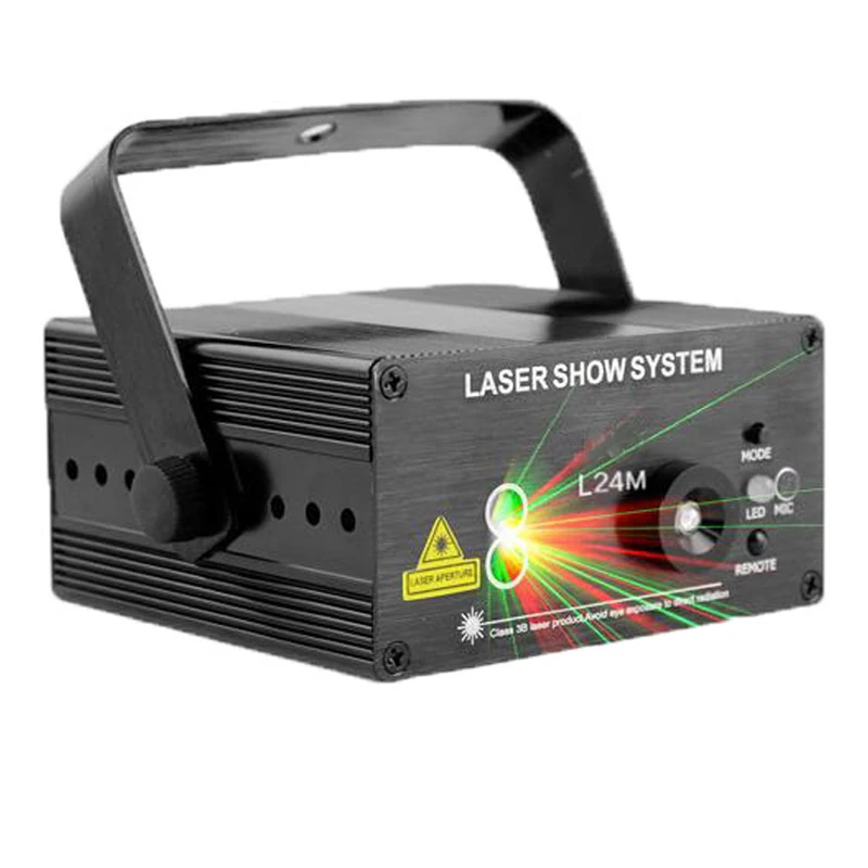 Звуковая активация 24 В 1 зеленый синий лазер Вечеринка пол Танцы свет с ИК
