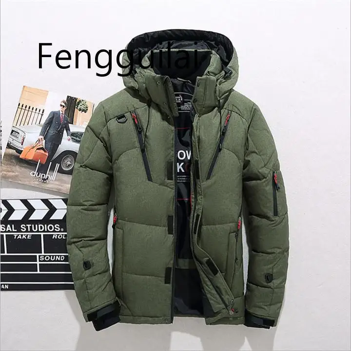 

2019 High Quality Mens Winter Jacket Thick Snow Parka Overcoat White Cotton Jacket Men Wind Breaker Brand Tace Shark Coat