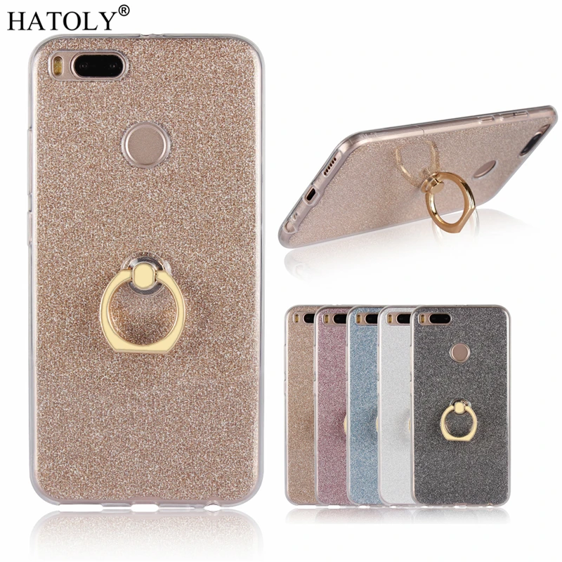 HATOLY Bling кольцо держатель чехол для Xiaomi mi A1 5X прозрачный блеск Чехлы мягкие