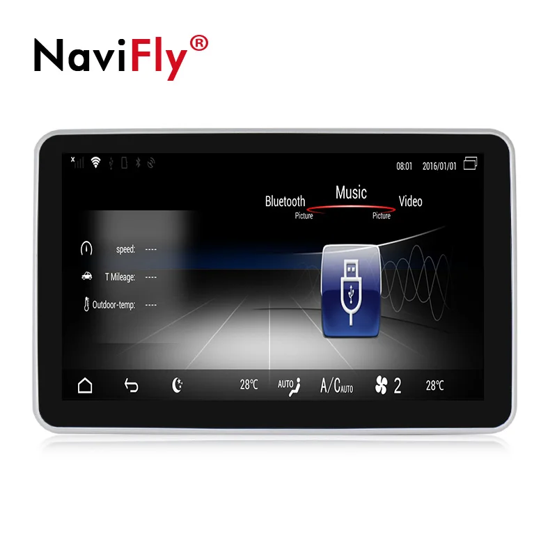 Navifly Android Car multimedia player for Mercedes Benz C Class W205 S205 2014-2017 Compatible with original car information | Автомобили