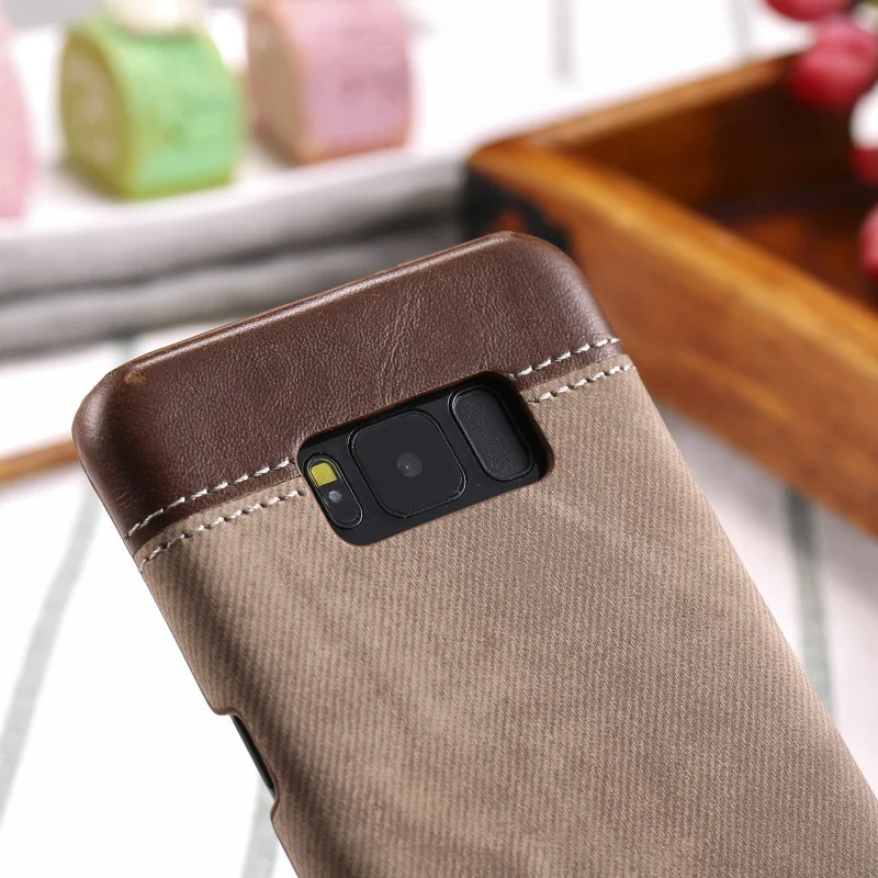 Джинсовая ковбойская ткань + Высококачественная винтажная ретро деловая кожаная