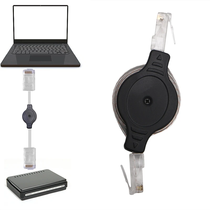 2018 Новый 1 5 м футов Выдвижной RJ45 LAN Ethernet Интернет сетевой кабель Шнур для