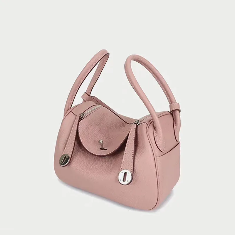 Pink LOMANTINA Новые известные дизайнерские сумки высокого качества брендовые роскошные женские из натуральной коровьей кожи Модные Дамские вместительные сумки Feminina - Цвет: Pink