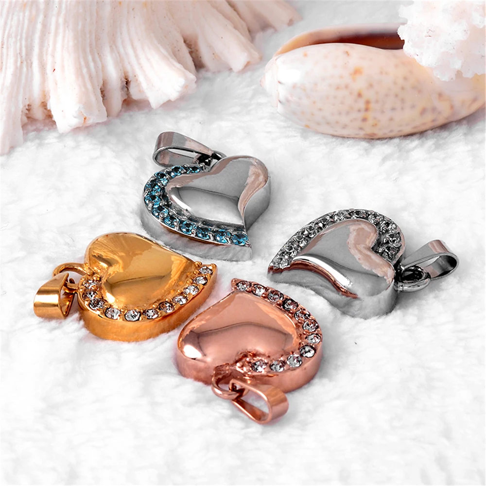 Блестящее Кристальное сердечко кремация урна Мемориал ювелирные изделия Stianless