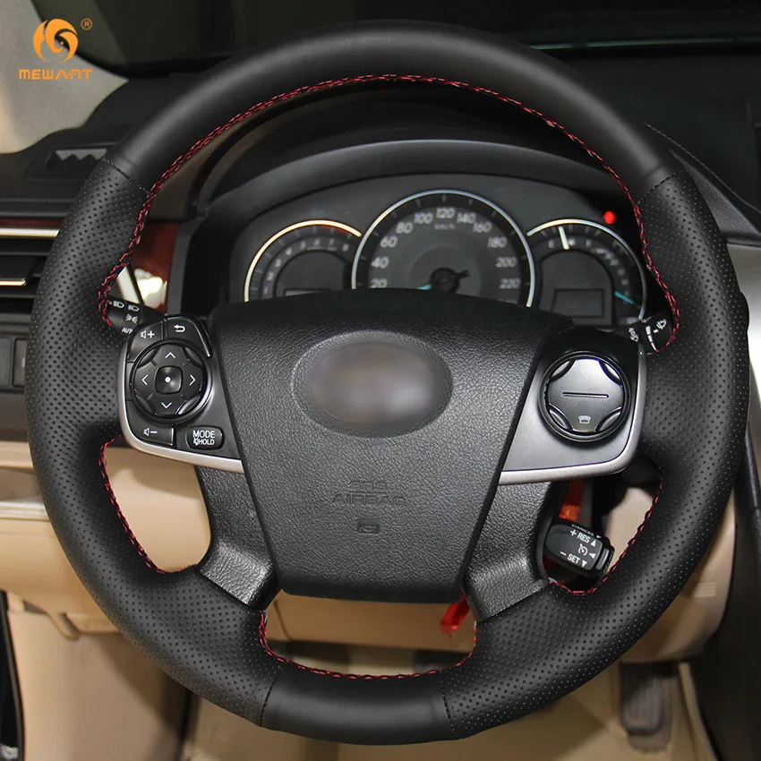 MEWANT черный чехол рулевого колеса автомобиля из натуральной кожи для Toyota Camry 2012 2013