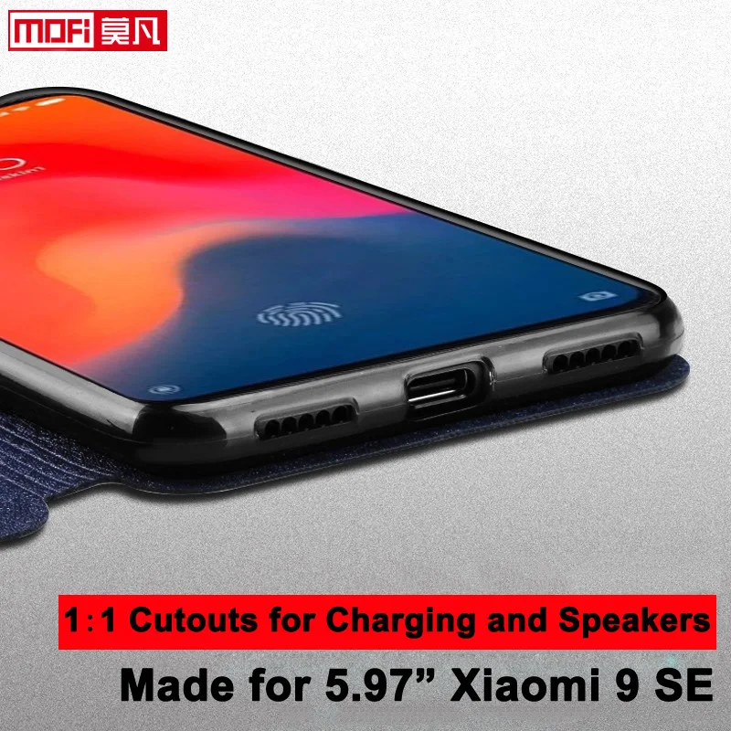 Чехол для xiaomi mi 9 se, чехол, флип, xiaomi mi 9 SE, чехол, кожа, ткань, mofi, подставка для книг, Роскошные блестящие Чехлы, 5,97 дюймов, xiaomi 9SE, чехол