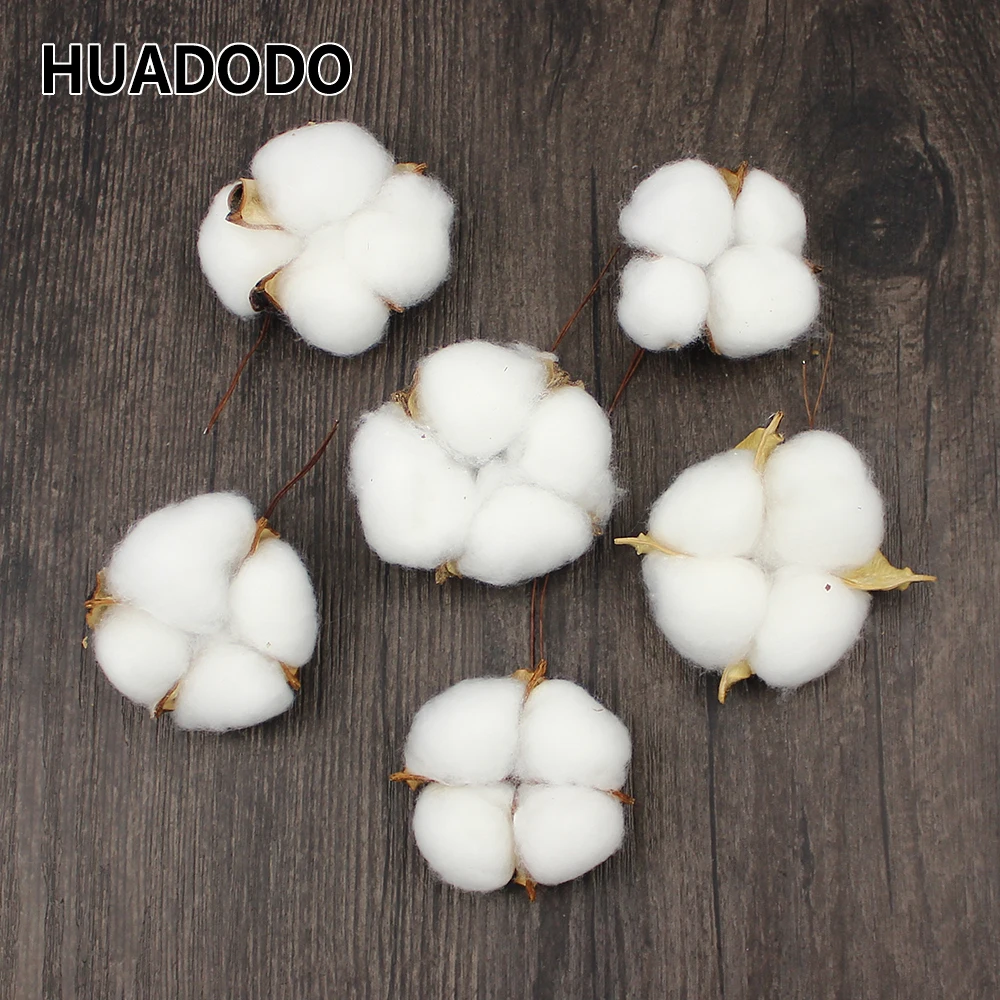 HUADODO 6 шт. искусственный цветок из натурального хлопка сушеные цветы для дома