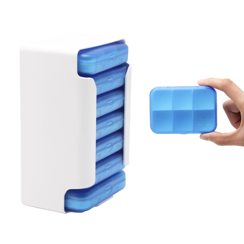 Портативный дорожный органайзер для таблеток на 7 дней небольшой контейнер 6