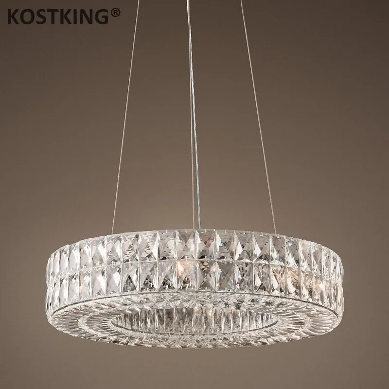 Современная хрустальная люстра kosculling K9 Cristal LED круглая световая кольцевая