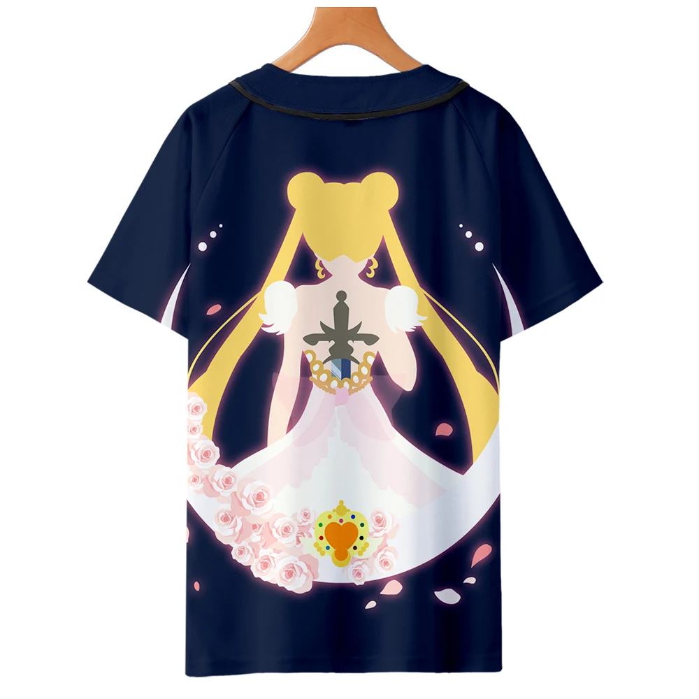 Sailor moon 3D Женская и мужская летняя новая одежда Лидер продаж бейсбольные футболки с коротким рукавом повседневные футболки K-pops плюс размер xxl