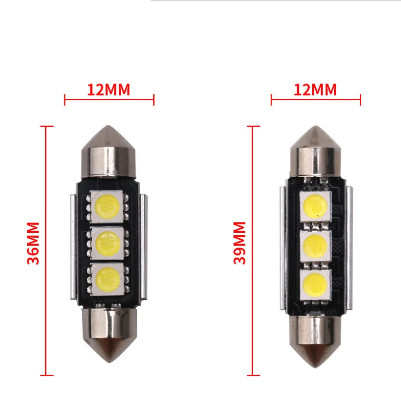 10 шт. 36 мм 39 41 SMD 5050 светодиодный Белый купол Festoon автомобильный светильник CANBUS без