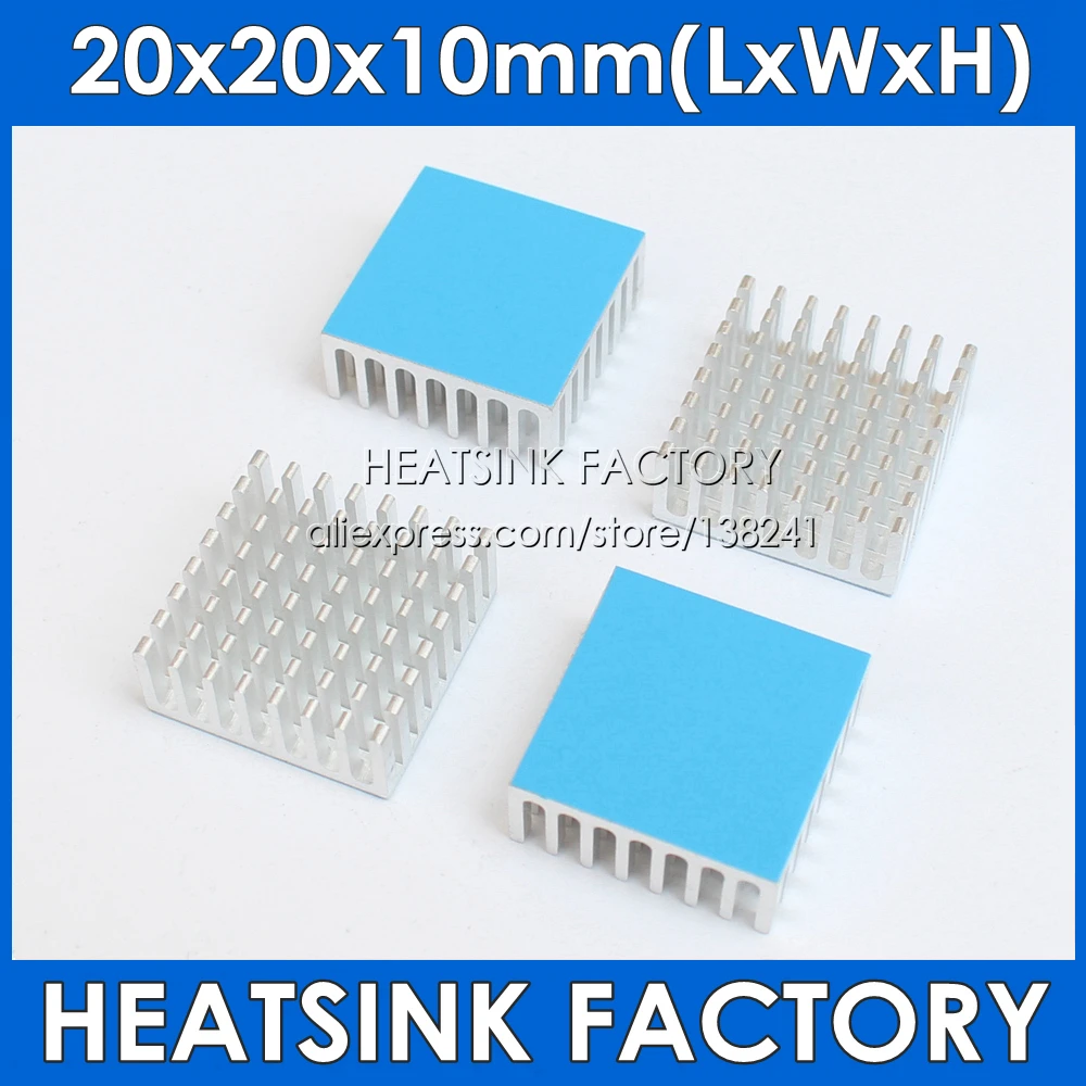 

HEATSINK FACTORY 5/10pcs 20x20x10mm AluminumHeat Sink Chipset Radiator Cooler With Thermal Heat Dissipation Trans