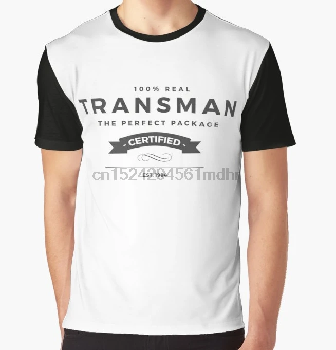 Мужская футболка с принтом FTM Transman Pride коротким рукавом и круглым вырезом