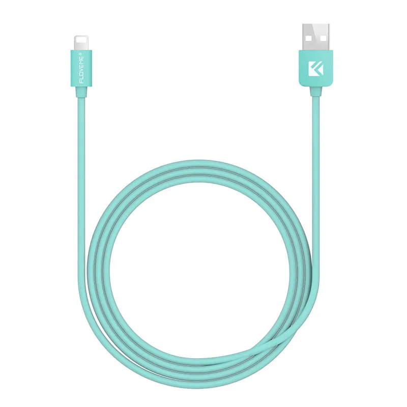 Green FLOVEME USB Кабель 5В/2.1A для iPhone 6 6S кабель передачи данных для быстрой зарядки для iPhone 5 5S шнур данных для iPad кабели для зарядного устройства USB - Цвет: Green