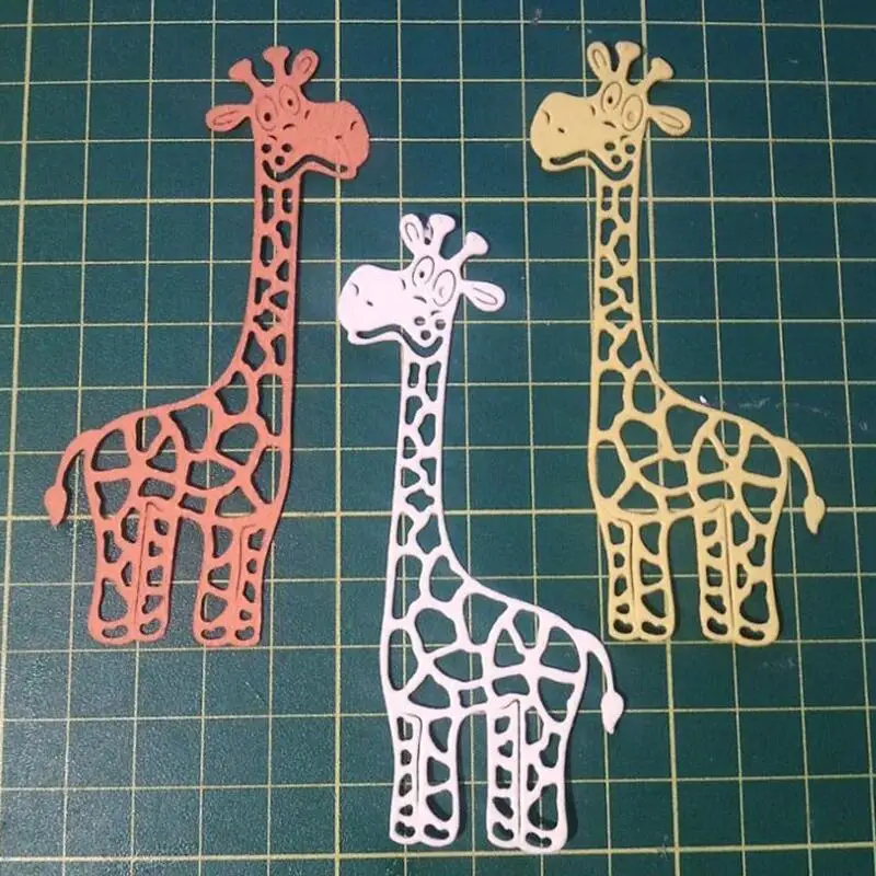 Happymems Жираф резные штампы металлические серебряные DIY карты для изготовления