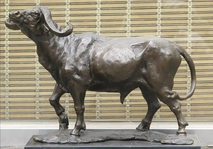 Подпись западная Бронзовый АРТ статуя bubalus арне буйволы OX|art museum image gallery|buffalo bills