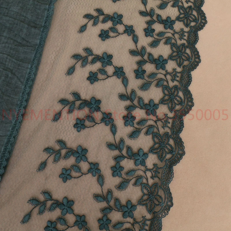 Высококачественные Женские мягкие хлопковые Кружева цветочные однотонные шали