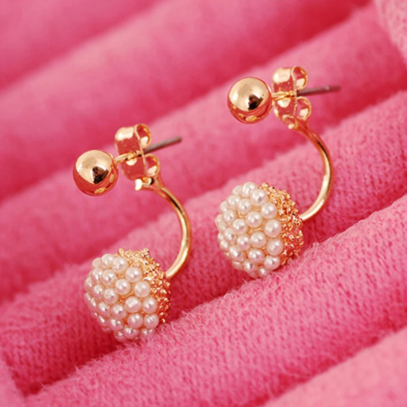 Женские модные серьги гвоздики в Корейском стиле с золотым покрытием и