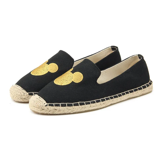 Женские Летние эспадрильи Minmclas с вышивкой удобная женская повседневная обувь