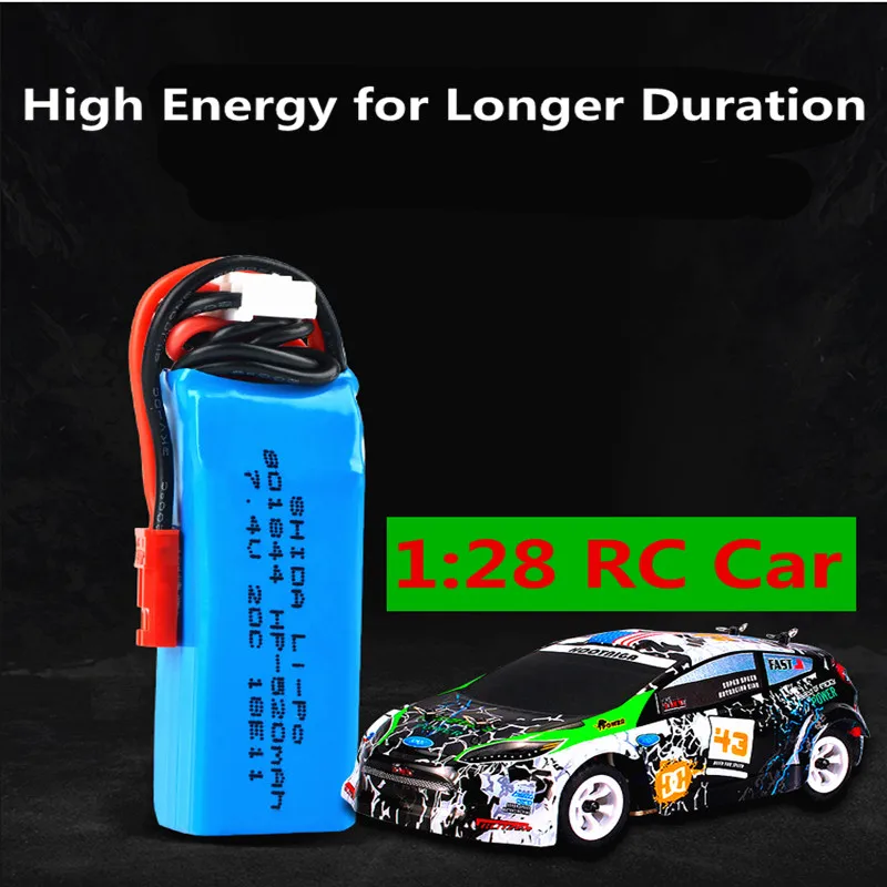 Обновленная версия 5 шт./лот WLtoys K989 Lipo Battery 2S 7 4 V 520mAh для Mini-q 1:28 Wltoys RC Cars K969 K979 K999 P929