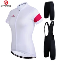 x tiger summer 100 polyester woman cycling set summer mtb bicycle clothing maillot roupas ciclismo breathable bike wear