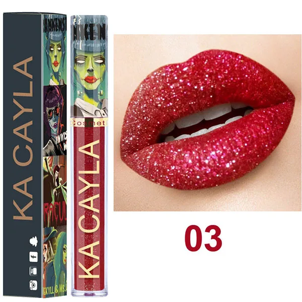 New Brand Halloween Shimmer Liquid Lipstick Metallic Matte Waterproof Lipgloss Beauty Gift Make Up Cosmetic | Красота и здоровье