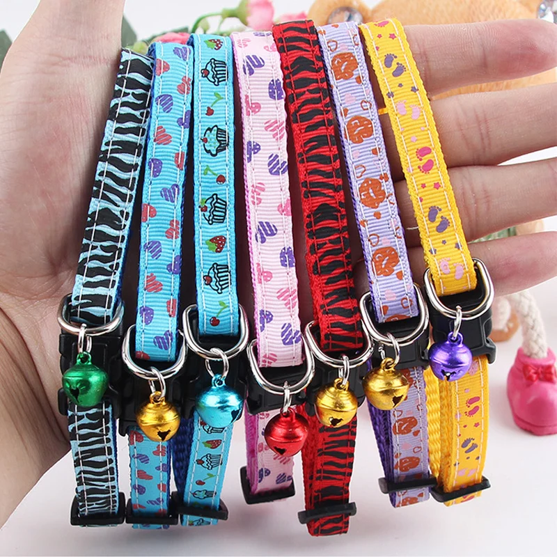 Pattern Design Pet Dog Cat Collar With Bells 1cm Width Adjustable 20-30cm Length For Small Dogs Holiday Beauty Grooming | Дом и сад