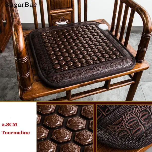 Design7 45X45cm Турмалин коврик массажер, нагрев терапевтическое покрытие для стула коврик Электрический Jade матрас с цифровой ручной контроллер для продажи - Цвет: Design7 45X45cm