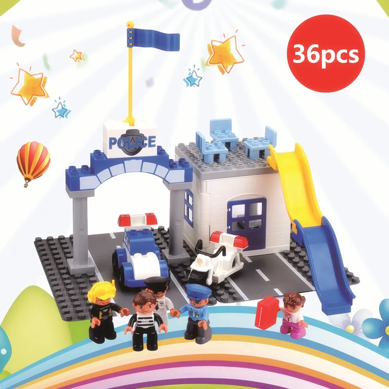 36 шт. DIY полиция мобилизация строительные блоки игрушка Совместимость legoe Duplooe