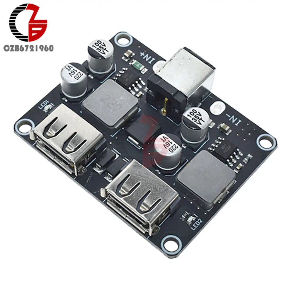 2CH USB 1/2/4 QC3.0 QC2.0 кабель для быстрой зарядки с зарядная плата с источником питания от постоянного тока, 6-32 в пост Шаг вниз автомобиля Мощность преобразователь питания Зарядное устройство, монокальция фосфат FCP SCP АФК - Цвет: 2CH