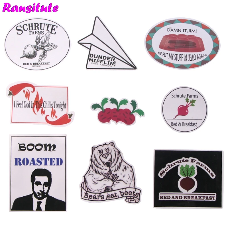 r274 46pcsset the office sticker motorcycle and suitcase laptop sticker skateboard sticker mobile phone decoration decal free global shipping