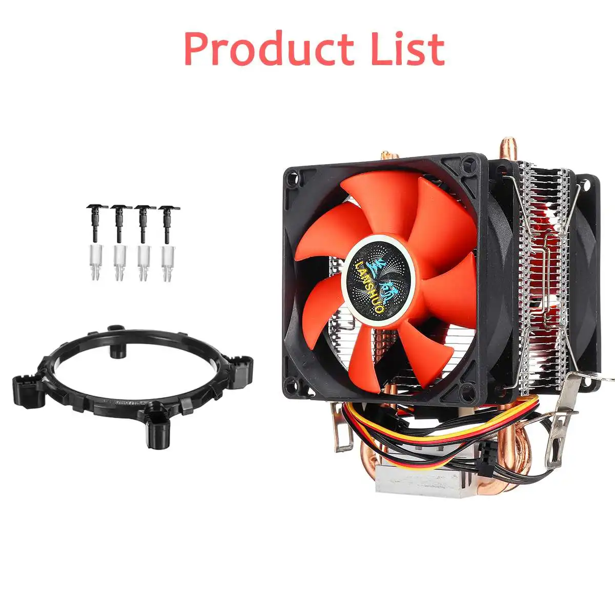 Мини 3pin 2 тепловые трубы Процессор охладитель компьютер PC Процессор охлаждающий вентилятор охлаждения двойной вентилятор для Intel LGA 775/1150/1151/1155/1156 AMD AM2 AMD3