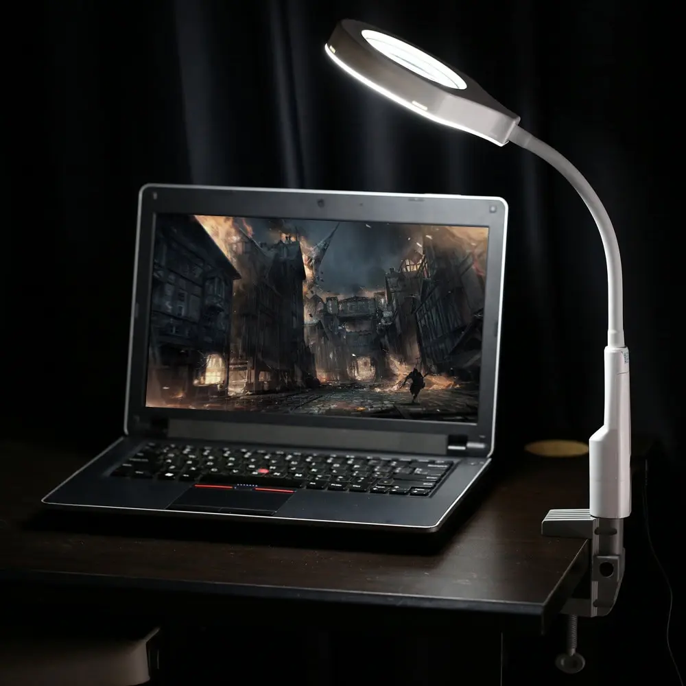 2 в 1 Настольная Лупа с подсветкой зажимом и держателем|Лупы| |