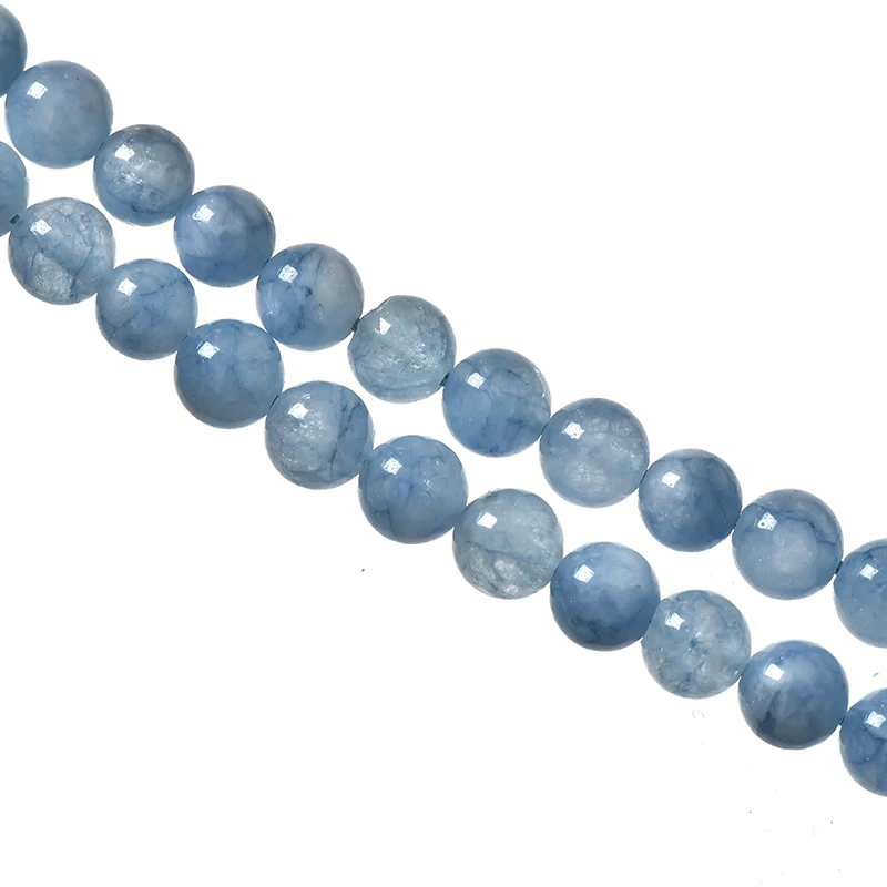 Выберите Размер 6/8/10 мм круглая синяя Хрустальная губка Аквамарин бусины для Diy