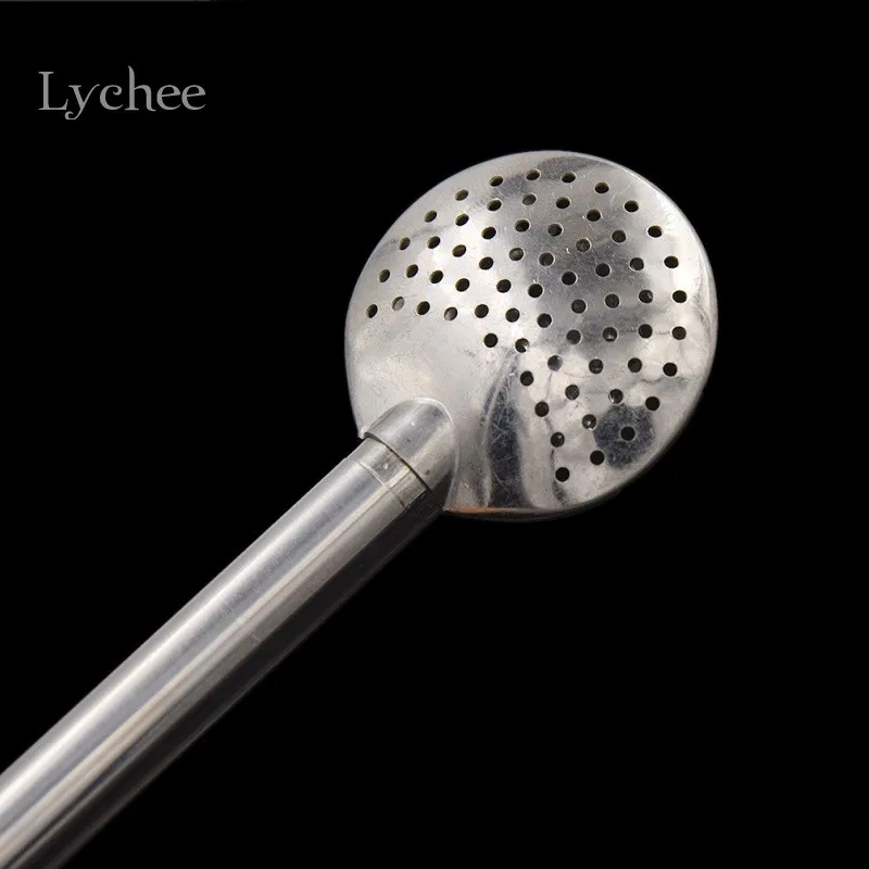 Lychee нержавеющая сталь Yerba mate бомбилья из тыквы для чая питьевой соломы съемный фильтр ложка щетка для очистки питьевой аксессуары