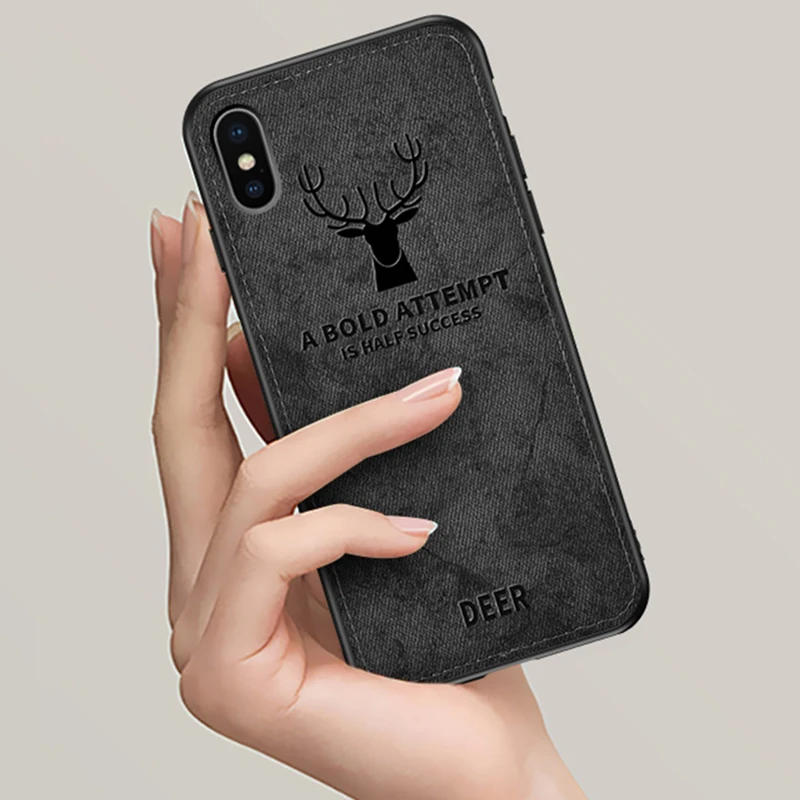 Прочный ТПУ чехол PDGB для iPhone XR XS Max X 10 8 7 6 6s Plus модный тканевый чехол-накладка с