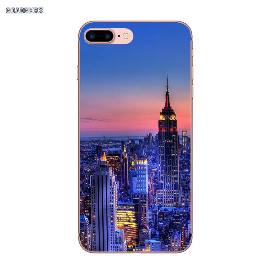 Прозрачный мягкий чехол для Samsung Galaxy S2 S3 S4 S5 Mini Alpha S6 S7 edge S8 S9 Plus J1 Grand Prime New York City